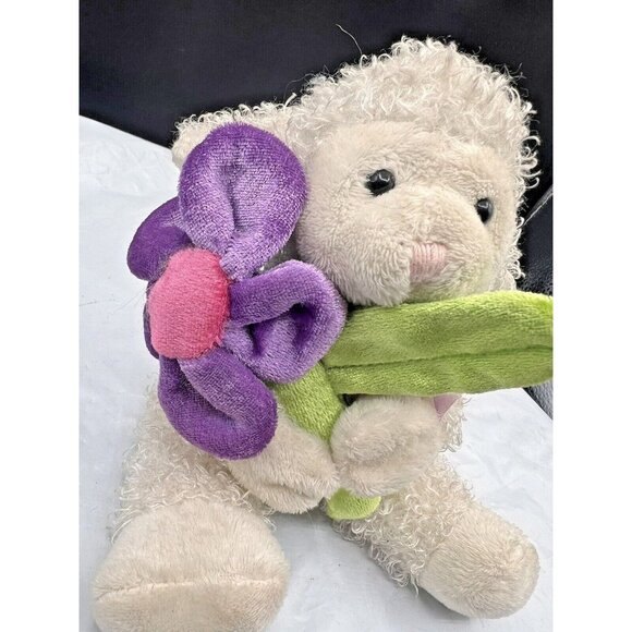 2006 March of Dimes Lamb Sheep Plush Flower Bean Bag for Babies Stuffed - Picture 1 of 7